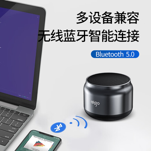 Patriot T98 wireless Bluetooth portable laptop small audio mobile subwoofer car speaker outdoor mini money voice broadcast prompter matte silver