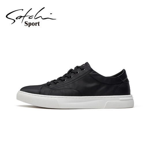 Satchi Chaussures masculines Printemps Nouvelle tendance de mode Flat Soled Casual Shoes Chaussais toile Men Black S4T941002A 38