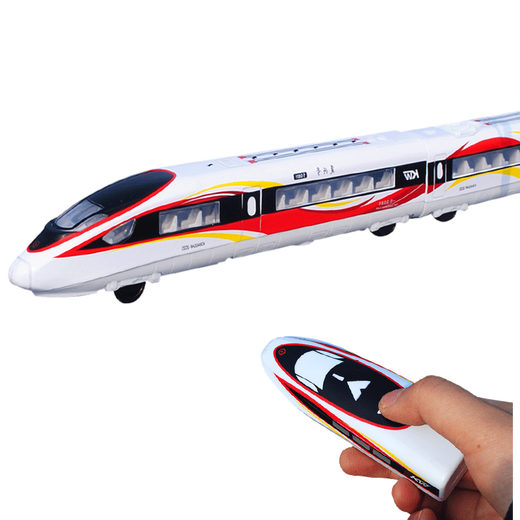 KAIWEI-Legierung Fernbedienung Hochgeschwindigkeits-Schienenspielzeugzug mit Gleis Fuxing Emu Model Railway Track 3-jährige Kinder simulierte Zug [2 Abschnitte] Fernbedienungszug/Legierung [Weiß]
