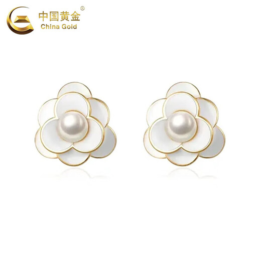 CHINA GOLD Silver Earrings Women's Camellia Earrings High-end Small Fragrance Valentine's Day Birthday Gift for Girlfriend and Wife Jingsuda - Limited Time Special A Type *925 Camellia Earrings