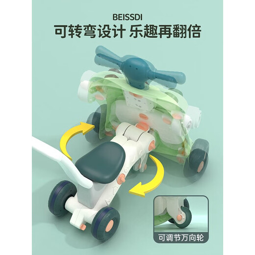 Wabbprzz婴儿学步车手推车儿童玩具1一3岁宝宝扶站神器学走路防侧翻助推车 充电版 【4合1】红