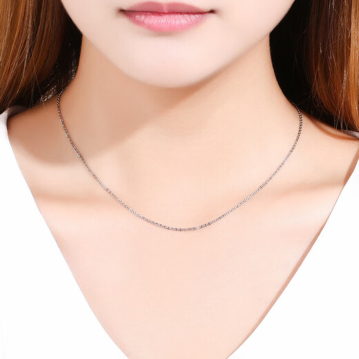 Saturday Fu PT950 platinum necklace O-shaped clavicle chain PT050445 about 2.86g 42cm birthday gift