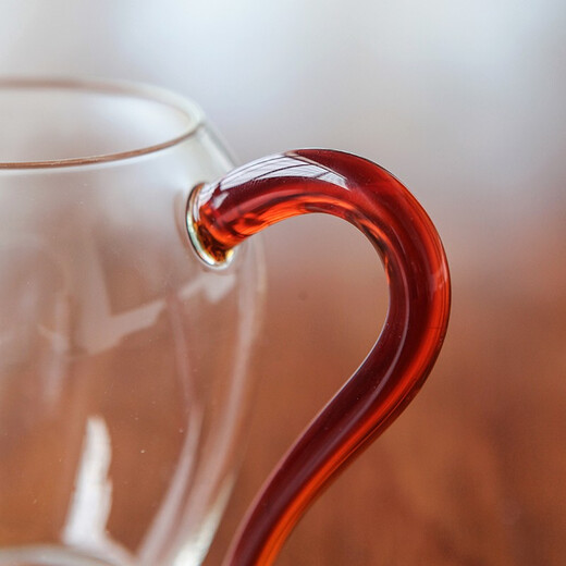 Rongshantang He ware glass fair cup tea drain three-piece set heat-resistant thickened tea divider tea sea tea cup Kungfu tea set accessories He ware glass crystal color tea cup tea sea - amber large size