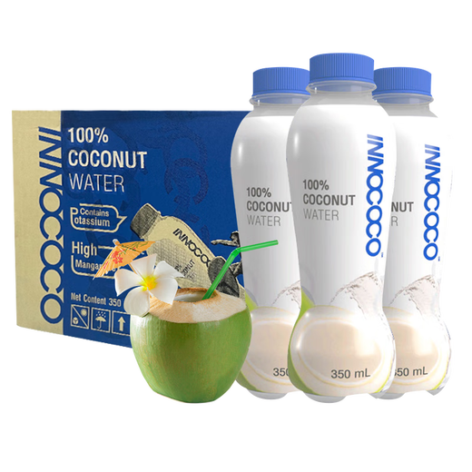 INNOCOCO Thailand imported 100% pure coconut water 350ml coconut green NFC summer drink pregnant women 1L 12 bottles 350mL 24 bottles coconut water [2 boxes]