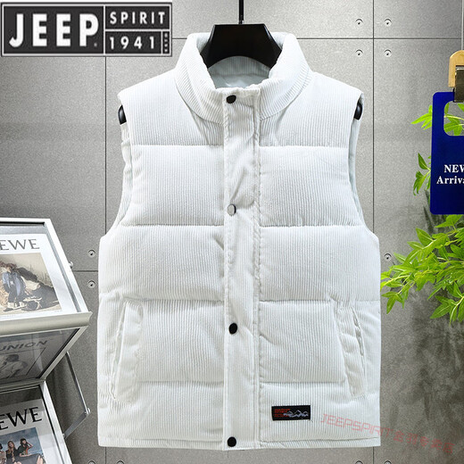 Jeep Spirit2025 Winter Fashion Streifen Baumwollweste neue Herbst und Winter Baumwollweste verdickte warme Weste Jacke HF 838 Schwarz L