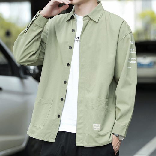 
JEEP SPIRIT Jeep Outdoor Shirt Men's Versatile Solid Color Korean Style Long Sleeve Men's Cropped Sleeve Summer Casual Top Men's Shirt Workwear Light Gray 8829 (Cropped Sleeve) XL
