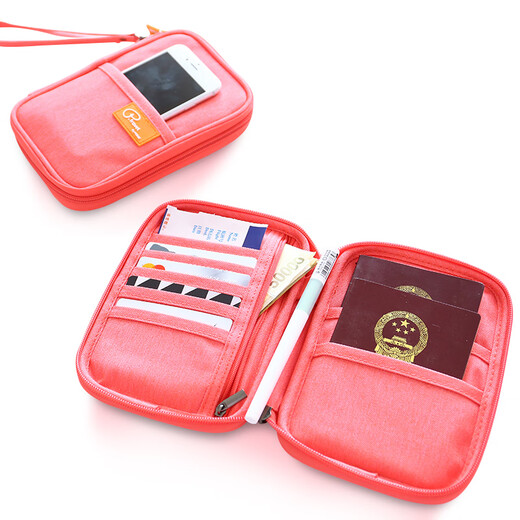 CLCEY passport clip air ticket storage bag protective cover travel abroad portable multi-functional travel equipment [short model-small] gray