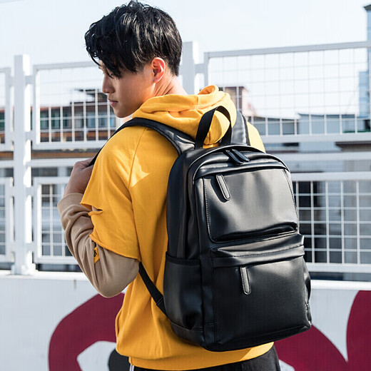 Golf (GOLF) Backpack Men's Computer Backpack Men's Soft Leather Travel Backpack Water-Repellent Casual Student School Bag