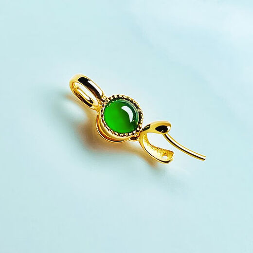 OIDSG18K gold buckle head jade top bead Guanyin Buddha pendant plated leaf jade necklace clip buckle hanging gold