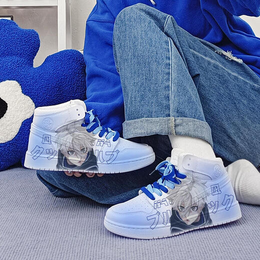 Sakura Blue Prison Blue de marque conjointe Chaussures de douleur anime pour hommes et automne, couple de sport de printemps et automne, Huili Ganyu Low Top Board Chaussures (bleu rose) Z2694D 44