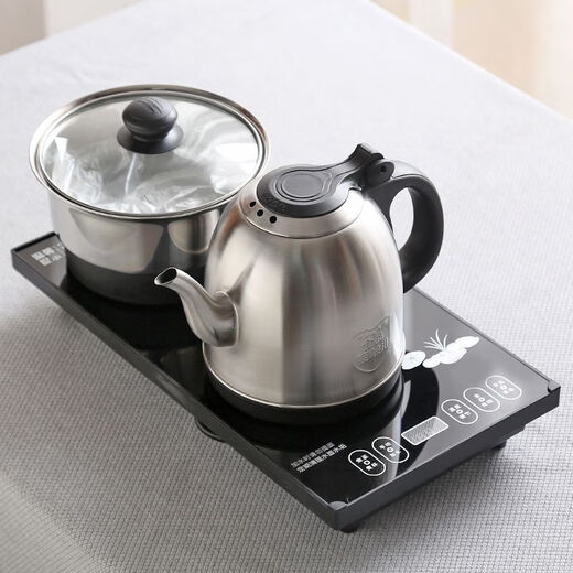 Jiezao fully automatic water supply electric kettle household self-priming water pumping tea set smart electromagnetic tea stove for cooking 1L bottom black bottom water supply