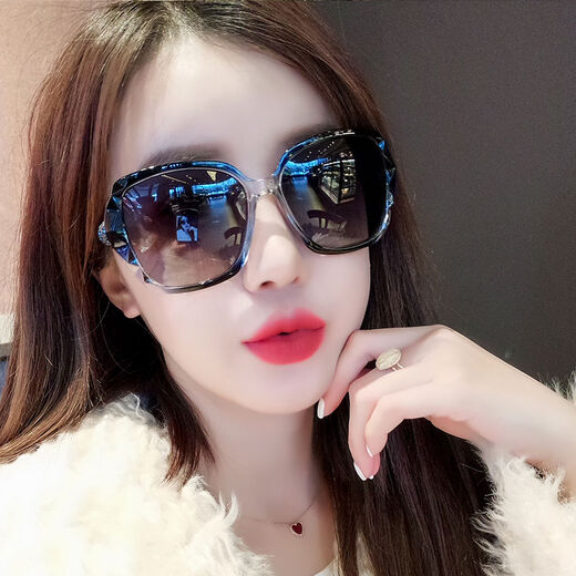 Mijilin 2022 new new style sunglasses for women high-definition anti-blue light sunglasses women's sunglasses driving sun protection round face long face internet celebrity blue upgraded model high-definition anti-blue light