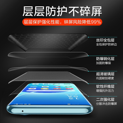 名樱【2片装】适用华为P40Pro钢化膜防窥膜P40Pro秒贴膜曲屏全覆盖高清防指纹防爆手机保护贴膜 华为P40Pro【钻石曲面膜】高清版-2片装
