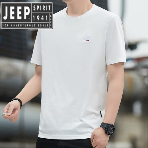 Jeep Spirit Khaki Kurzärärtes T-Shirt für Männer 2025 Sommer Cool Lockered Casual American T-Shirt für Männer 3886 Khaki 2xl [160-175jin [Jin ist 0,5 kg]]