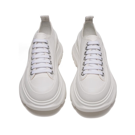 Alexander McQueen Alexander McQueen Women's TreadSlick Series Lace-up Thick-Soled Casual Shoes New Year's Gift White 697072 W4MV2 9000 36