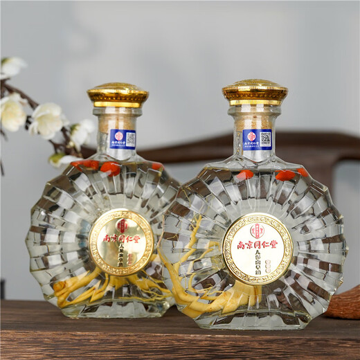 Lejia Jiufang Nanjing Tongrentang 52 degrés vins de ginseng, vin à parfum fort de haute qualité, boîte cadeau, boîte cadeau, cadeau cadeau, 52 ml de 500 ml, 2 bouteilles, vin cordyceps / 1 boîte