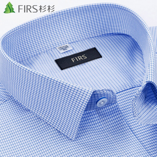 Shanshan plaid short-sleeved shirt for men summer new business casual middle-aged blue plaid short-sleeved shirt for men TRT4450 short-sleeved 41