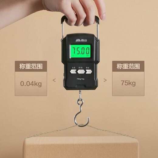 Xiangshan Scale portable Échelle électronique Scale de bagages portables Scale de haute précision Electronic Scale de cuisine à ressort à ressort Crochets de ménage Pèle de livraison express Mini MINI SCALD (MODÈLE DE CHARGE] 75 kg (avec un ruban à mesurer 1 mètre)