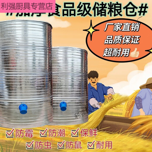 Shantoulin Village Grain Storage Entrepôt ménage étable rangement grain riz riz riz rangement de fer de fer grain grange de blé de blé diamètre 133 blé à quatre couches 3890jin [Jin est égal à 0,5 kg] riz 760