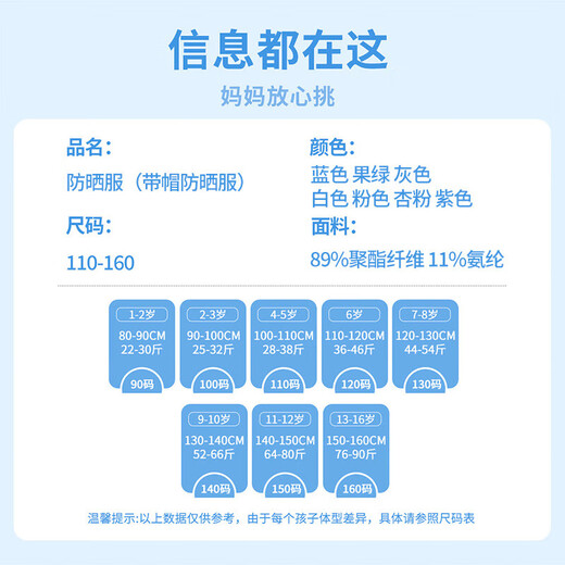 Classic Teddy children's sun protection clothing for boys and girls, sunshade mesh breathable clothing, UPF50+ summer clothing, white 110