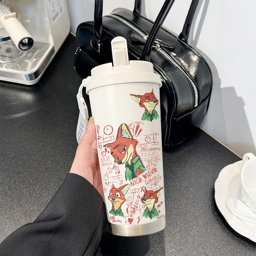Judynik Thermos Straw Beber Beber Beber Capacidad Gran capacidad Car Portable Estudiantes Masculinos y Femeninos para ir a la Copa de la Escuela BXAB6626 Oficial Judy Judy SCECREE INDERIOR BARCO-520 ml con cordón