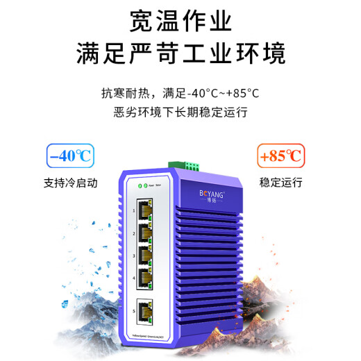 BOYANG BY-PF05 with POE industrial grade Ethernet switch 100M network 5 electrical ports unmanaged DIN rail type including power adapter