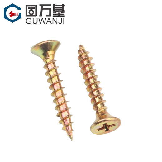 Guwanji Cross Crowe Creave Counter-головка деревянная винт Цинк плюс твердое волокно панель для ногтя сухой стена гвоздь плоская головка деревянная саматочная винт M3.5x16 [1 мешок около 687 штук]