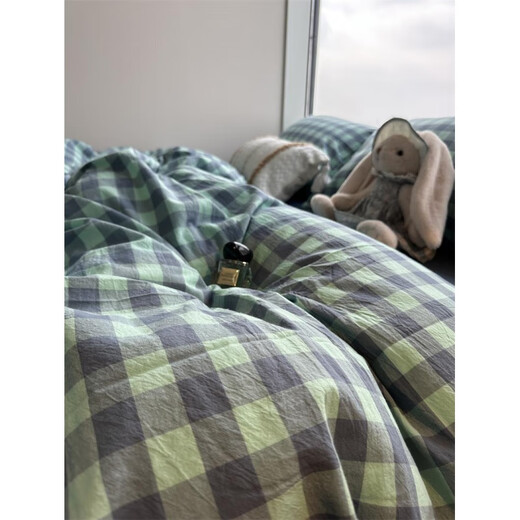 Red Youth Home Textiles ins green yarn-dyed plaid washed cotton bed four-piece set 1.5 pure cotton - yarn-dyed washed cotton avocado plaid 2.0m bed four-piece set/suitable for 220*240cm quilt core Red Youth Home Textiles ins green yarn-dyed plaid washed cotton bed four-piece set 1.5 pure cotton - yarn-dyed washed cotton avocado plaid 2.0m bed four-piece set/suitable for 220*240cm quilt core