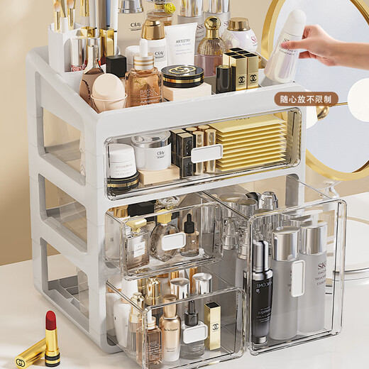 Nifeng Cosmetic Storage Box Dressing Table Desktop Lipstick Mask Jewelry Skin Care Dustproof Organizing Drawer Storage Shelf Small Basic Model-Two Layers