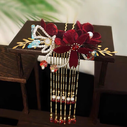 Dijing Braut XiUhe Kleidung Engagement XiUhe Kopfschmuck Hochzeit Chinesische Rote Phoenix Krone Newcomer Toast Kleidungskopf Blume Zertifikat Requisiten