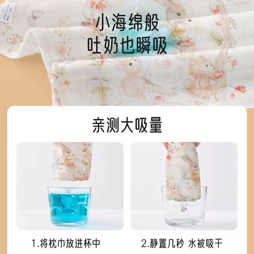 Aibaoxi Baby Cloud Pillow Pure Cotton Gauze 6-layer Newborn Pillow Cover 0-1 Years Old Baby Pillow Burp Cover 2 Pack S801