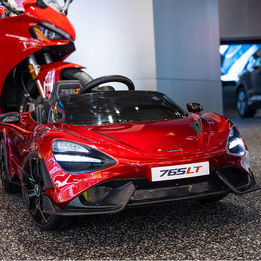 Join hands with McLaren Children's electric car four-wheeled baby car to sit for men, women and children remote control toy sports car children's car painted wine red full function + large lithium battery battery battery battery for 5 hours