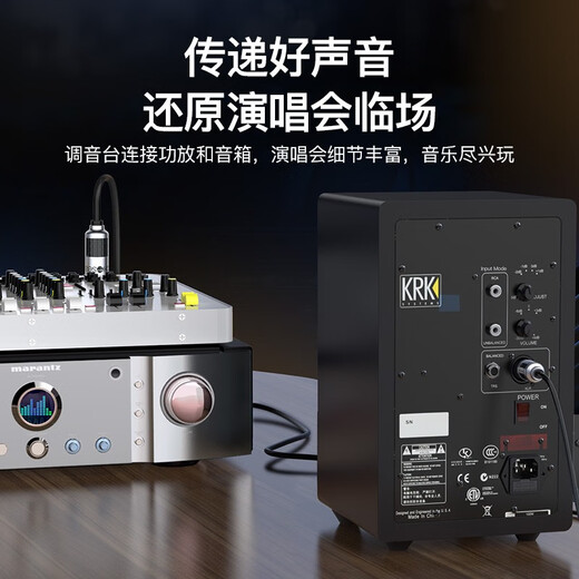 秋叶原（CHOSEAL） 发烧级单晶铜音频线 带神经线屏蔽层抗干扰HIFI音质家庭影音功放音响连接线 卡侬公转卡侬母单晶铜音频线QS9903 10米