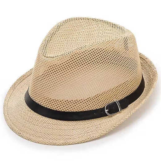 
Mozilan Spring and Summer Outdoor Casual Hat Men Men's Breathable Straw Jazz Hat Straw Hat Breathable Mesh Top Hat Coffee One Size 57-58cm