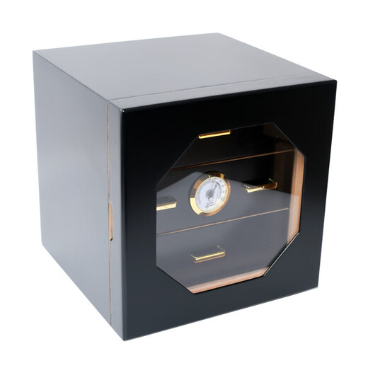 Set of Hakka cigar humidor three-layer small household cigar cabinet cigar box Spanish cedar wood aging box storage box transparent window holds about 30 cigars