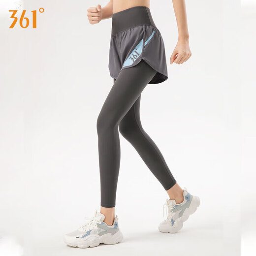 361 Sports Pants Set Women's Fitness Pants Fake Two-piece Yoga Pants Women's High Waist Hip Lift Slimming Yoga Wear Running