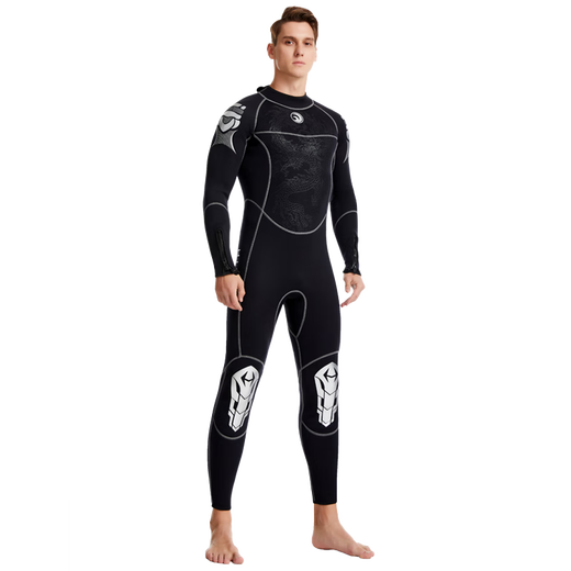HiSEA3mm professional diving suit, surf suit, jellyfish suit, surf suit, one-piece cold-proof and warm free diving wet suit for men and women 059# black powder 3mm S