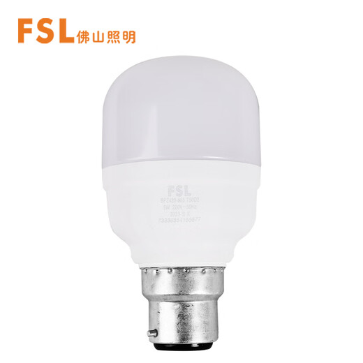 Foshan Lighting Foshan Lighting LED light bulb cylindrical bulb energy-saving bulb property light bulb lighting light source super bright B22 bayonet light bulb 5W white light (6500K)