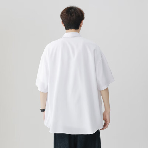 Camisa de geniolamodia Primavera y verano Camisa de estilo Hong Kong Hong Kong Boy Versátil Versátil Cata blanca 3xl