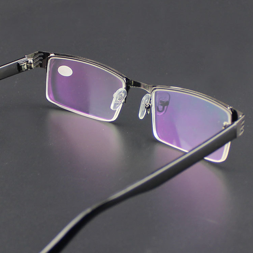 New flat glasses for men and women, ultra-light half-frame myopia glasses frame, HD anti-blue light, degree finished myopia, metal glasses (anti-blue light) 350 degrees