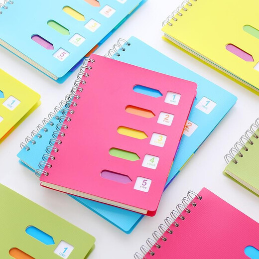 Cuaderno de fajh con etiqueta de clasificación A5 bobina libro color espiral libro engrosado pp Oficina clasificación nota de papel cuaderno b5 gran tamaño a5 tamaño mediano 14cm*21cm verde militar 687