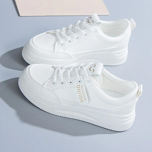 Wei Guangli, new style of small white shoes for women, sports and casual shoes for women, versatile students' street photography fashion trendy shoes, casual shoes QR03 white [size 38]
