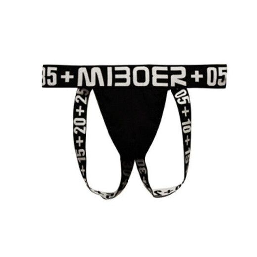 
Gui Ruo men's double cherry underwear half hip thong pure cotton sexy low waist lift bag tight gay 0 attack 525 pure black men's size M