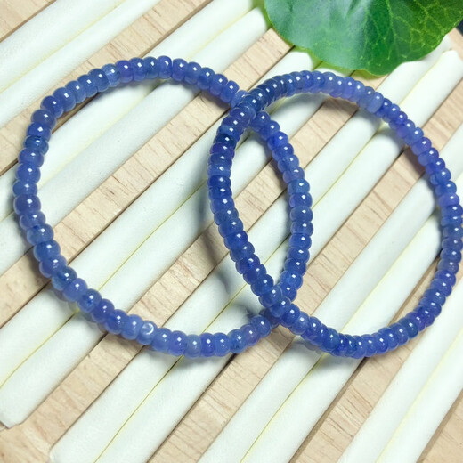 DL 1998 Fat Dong Lai quality tanzanite bracelet collection grade natural l bead men's and women's unfired sapphire bead bracelet 5*3mm