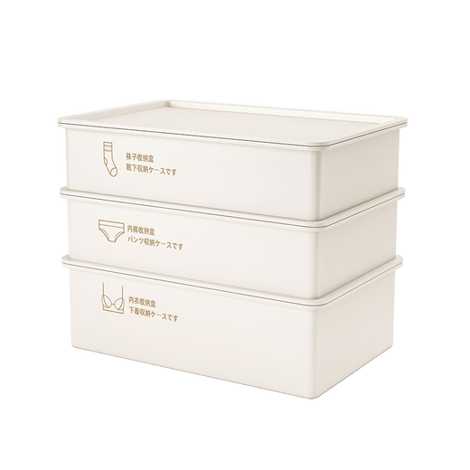 YOUQIN underwear storage box household socks and underwear compartment artifact wardrobe drawer-type three-in-one organizing box Moonlight White-Sock Box
