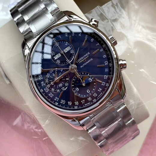 [Second-Hand 99 New] Longines Watch MEN'S WATCH 4/acht-Bedarf-Mondphase Automatische mechanische Uhr Zifferblatt 40/42mm L2.673.4.92.6 40mm NEU L687 Bewegung