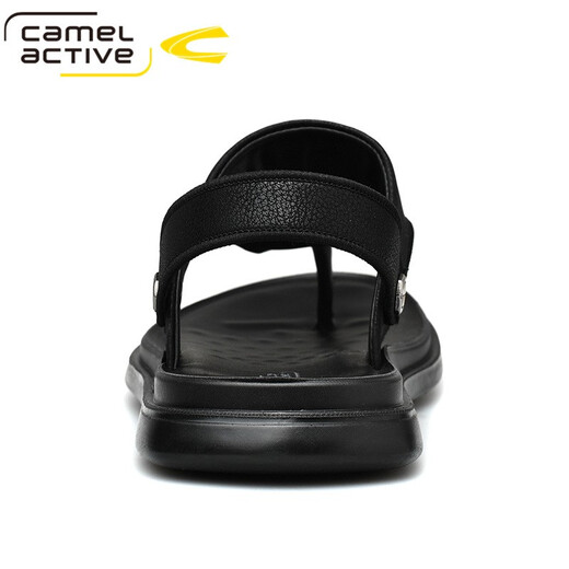 Deutsche Kamel-dynamische Männersandalen für Sommer neue lässige Strandschuhe weiche Sohle Nicht-Schlupf-Sandalen Dual-Purple-Sandalen Clip-In Flip Flopslip 3880 Schwarz (Sportschuhgröße) 39