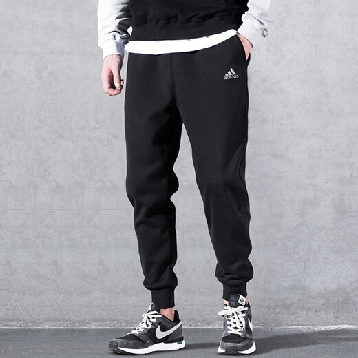 阿迪达斯 （adidas） 裤子男裤 长裤卫裤跑步训练健身宽松休闲运动裤 GK9226/针织收口/阿迪logo XL (185)
