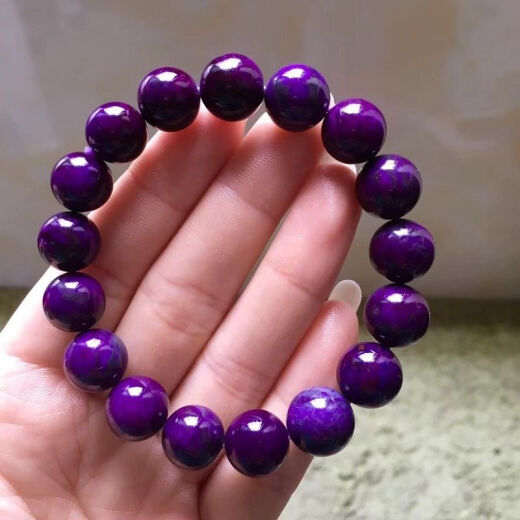 Jiangji Yueshu Steinarmband, Männer und Frauen Kirschblütenpulver Alte Mineral Su ji Rohsteinkristallarmband SN9859 [vier Farben Symbiose 12mm Single Runde]
