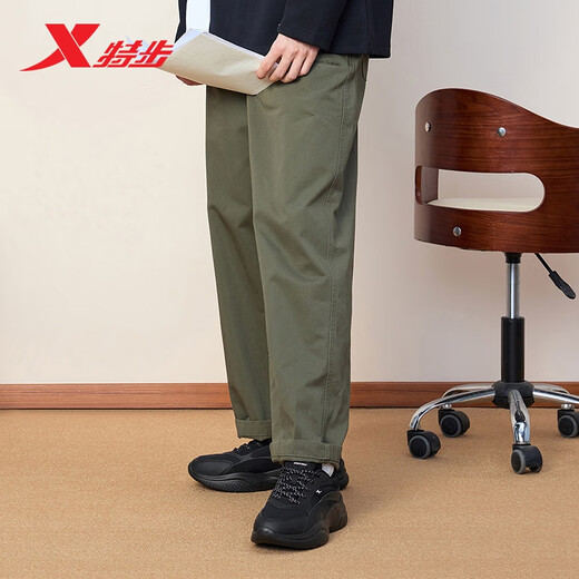 特步男鞋运动休闲鞋网面春夏透气增高老爹鞋子 黑 42码 